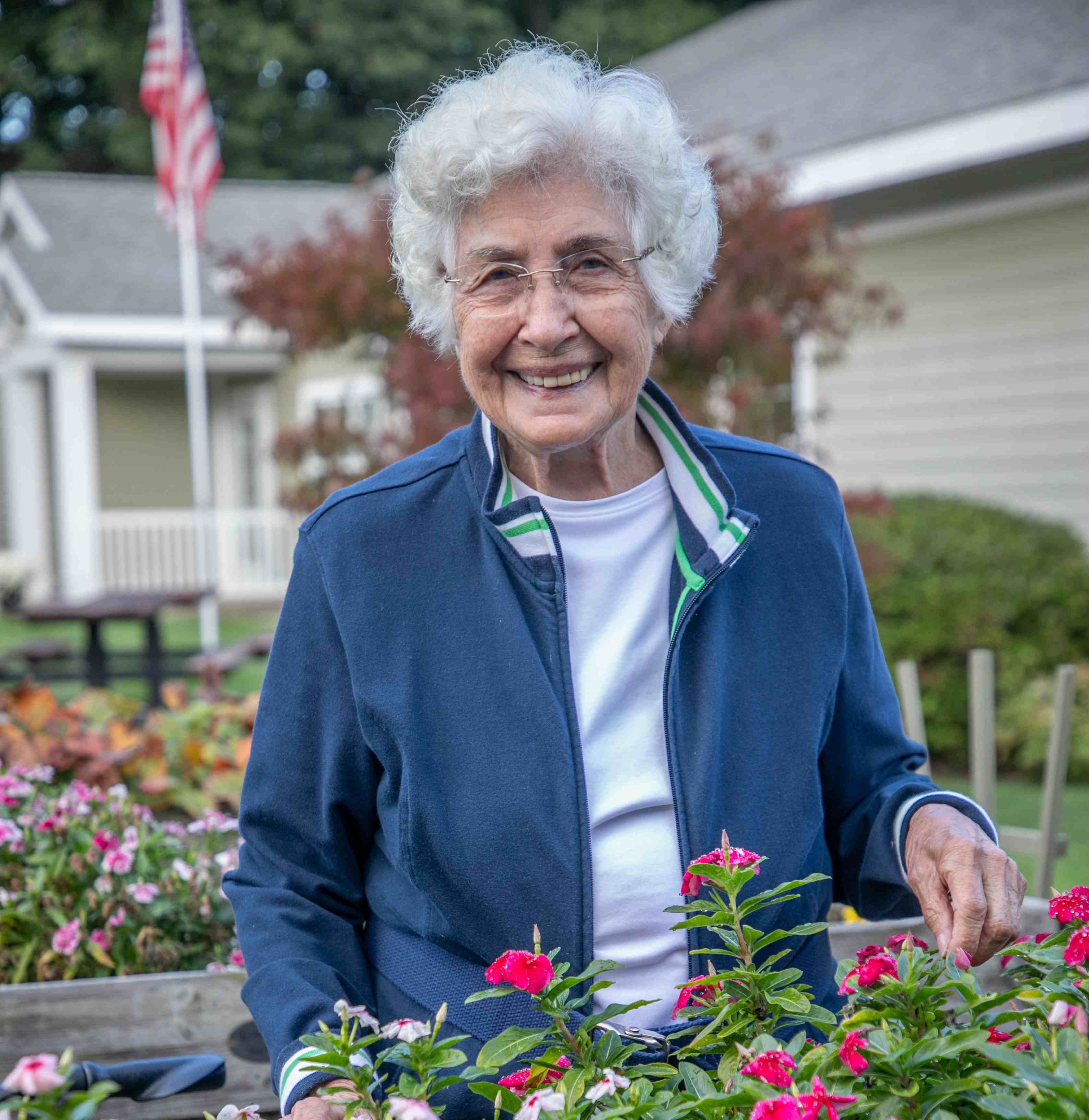 senior female in garden