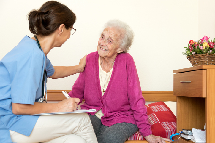 caregiver with woman