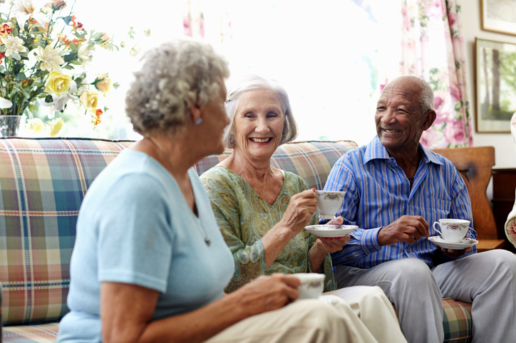 older adults enjoying tea