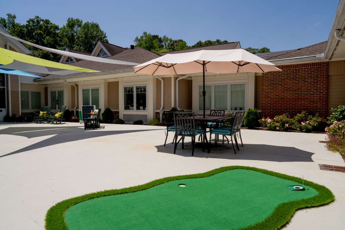 putting green on patio